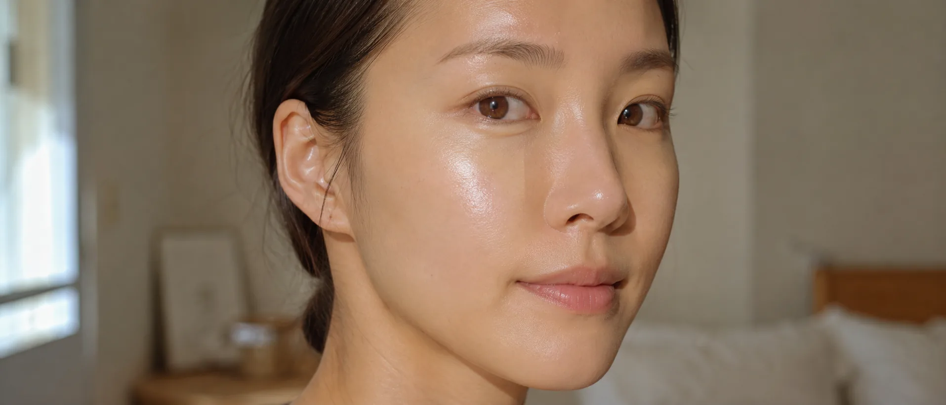 Femme appliquant une crème solaire coréenne légère, illustration de la K-Beauty et de sa texture invisible